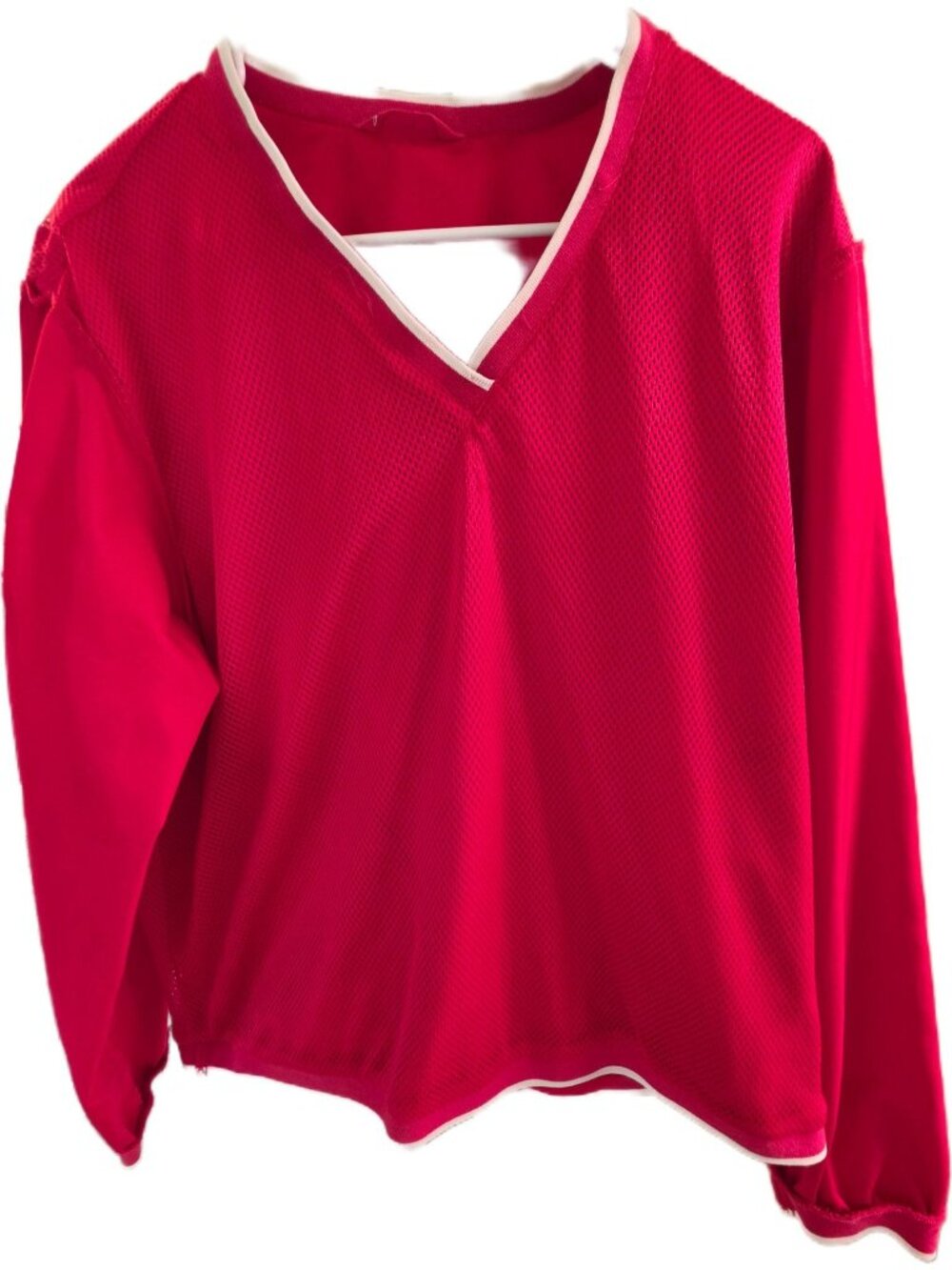 VTG LizGolf Liz Claiborne V-Neck Pullover Windbreaker Jacket Red Mesh Lined L